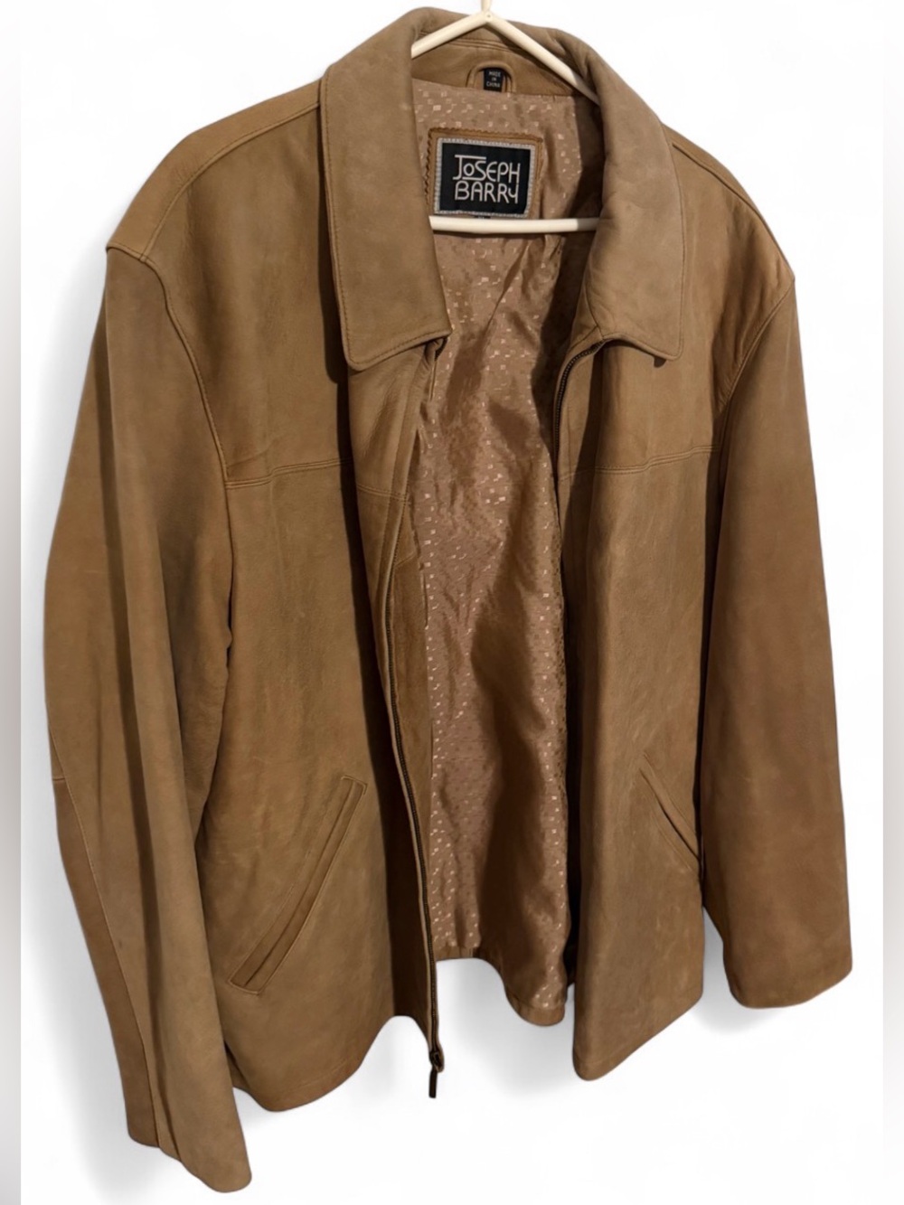 Joseph Barry Men’s XL Real NZ Lambskin Leather Jacket Tan Brown Zip Coat - Picture 3 of 10